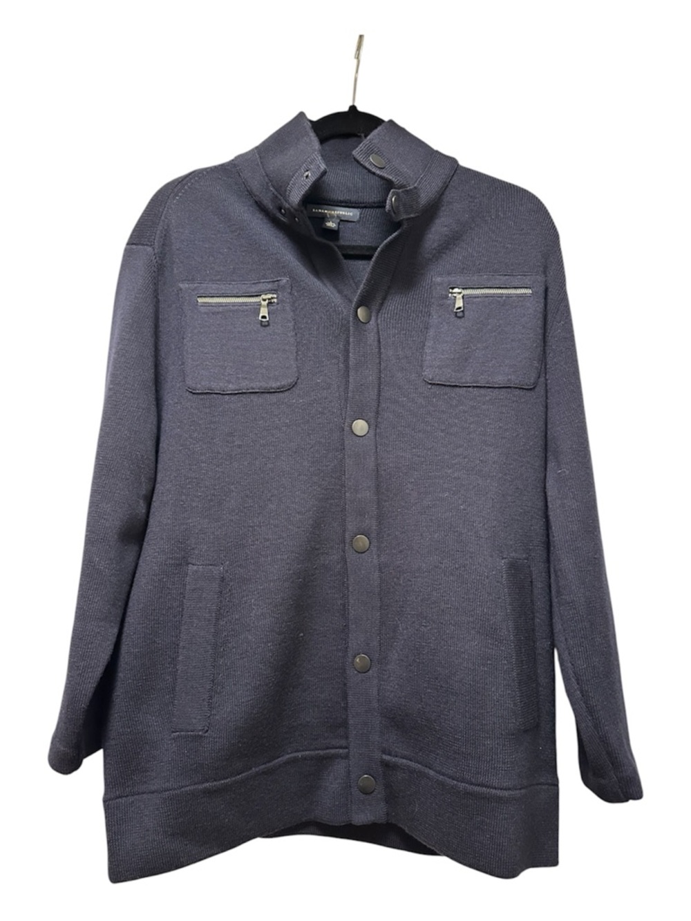 Banana Republic Men's Dark Blue Utility Jacket with Zip Pockets